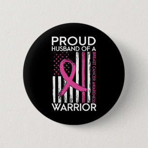 Husband Of A Warrior Breast Cancer Support Squad 6 Cm Round Badge