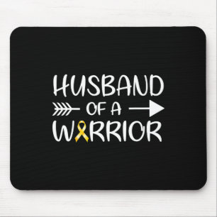 Husband of a Warrior Childhood Cancer Awareness Ri Mouse Mat