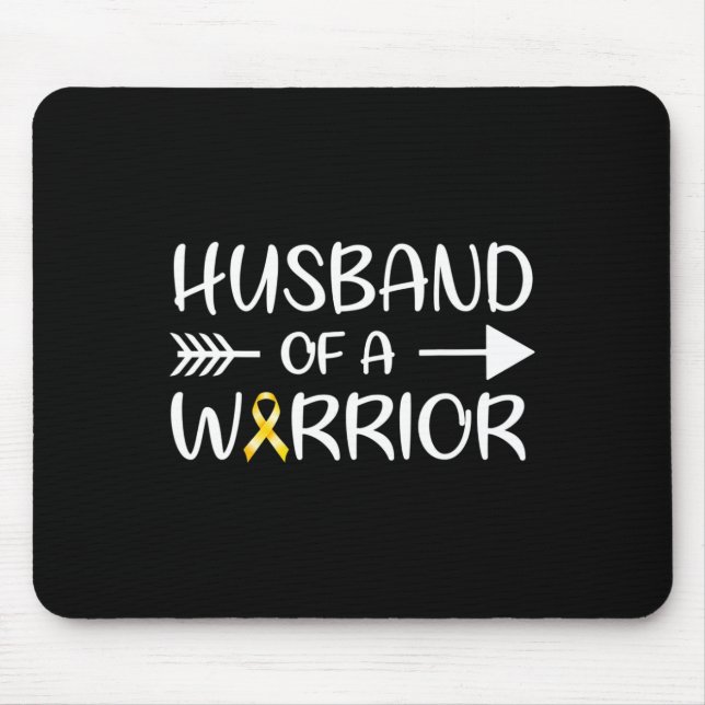 Husband of a Warrior Childhood Cancer Awareness Ri Mouse Mat (Front)