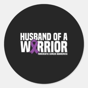 Husband Of A Warrior Pancreatic Cancer Awareness  Classic Round Sticker