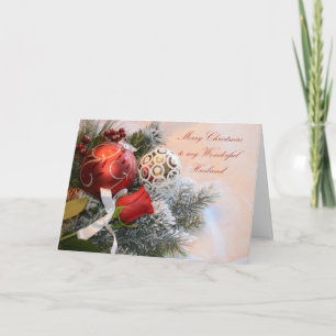 Husband Ornament Merry Christmas Holiday Card