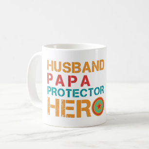 HUSBAND PAPA PROTECTOR HERO COFFEE MUG