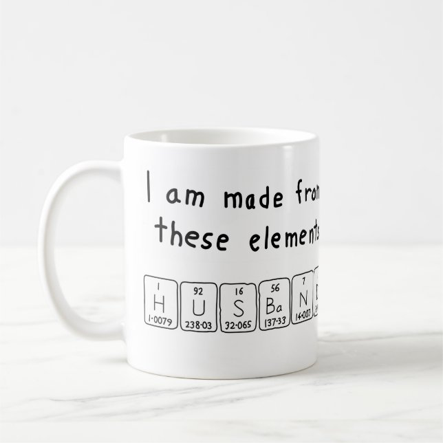 Husband periodic table name mug (Left)