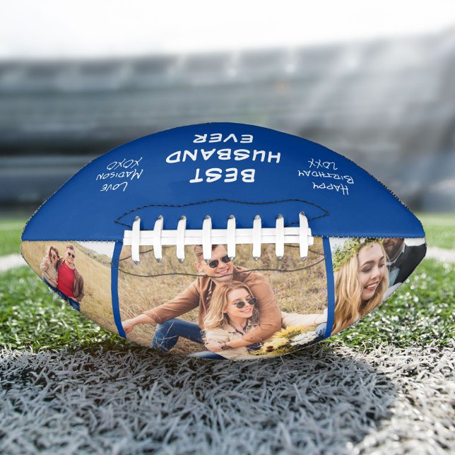 Husband Photo Personalised Blue American Football (Creator Uploaded)