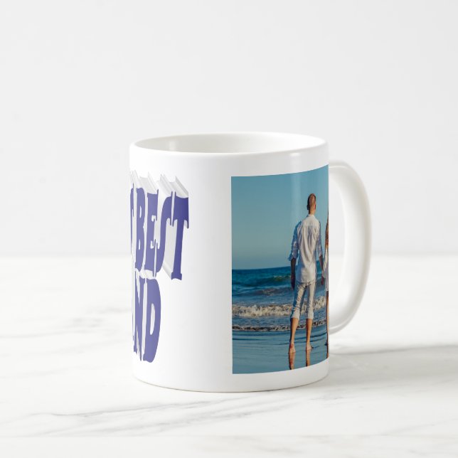 Husband Photo with dark blue text  Coffee Mug (Front Right)