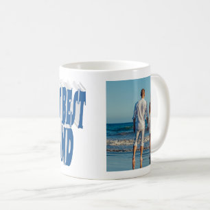Husband Photo with sea blue text  Coffee Mug