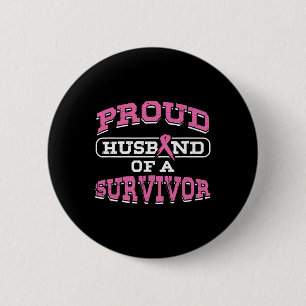 Husband Pink Breast Cancer Survivor Awareness Mont 6 Cm Round Badge