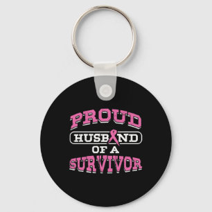 Husband Pink Breast Cancer Survivor Awareness Mont Key Ring