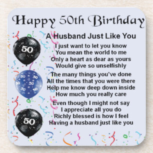 Husband Poem - 50th Birthday Coaster