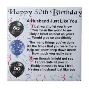 Husband Poem - 50th Birthday Tile