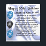 Husband Poem - 60th Birthday Notepad<br><div class="desc">A great gift for  a husband on his 60th birthday</div>