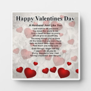 Husband Poem Plaque - Valentines Day  - Hearts 2