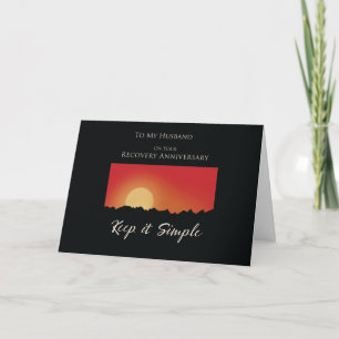 Husband Recovery Anniversary 12 Step Card