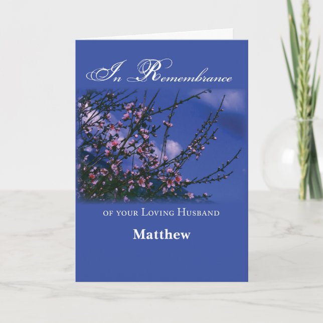 Husband Remembrance on Anniversary of Death Card (Front)