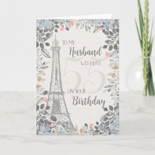 Husband Romantic 55th Birthday Eiffel Tower Card