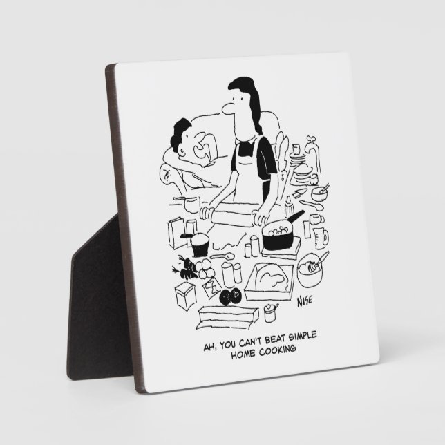 Husband says "You Can't Beat Simple Home Cooking" Plaque (Front)