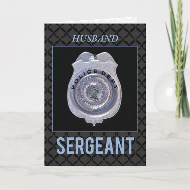 Husband Sergeant in Police Department Promotion Card (Front)