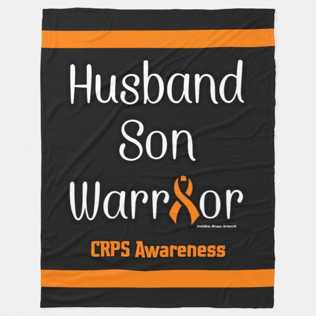Husband Son Warrior...CRPS Fleece Blanket (Front)