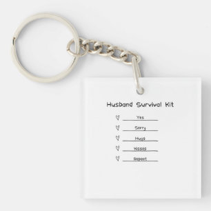 Husband Survival Kit cute Key Ring
