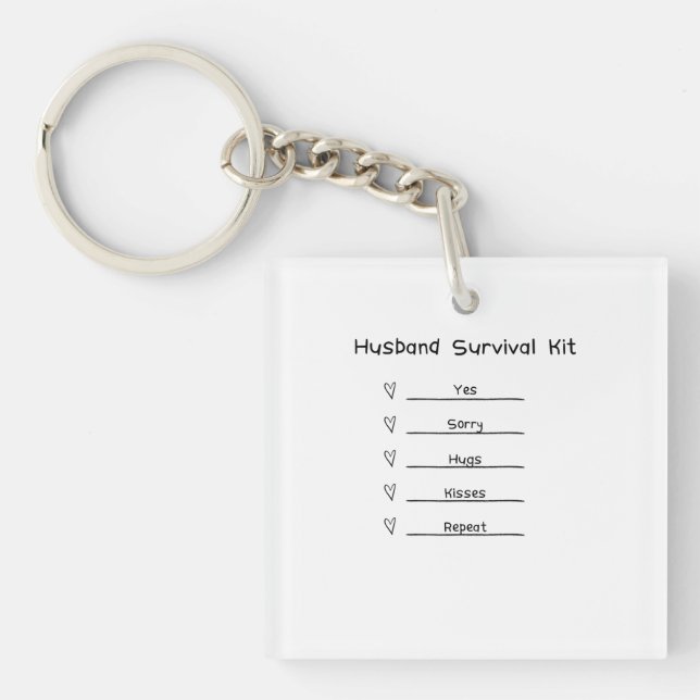 Husband Survival Kit cute  Key Ring (Front)