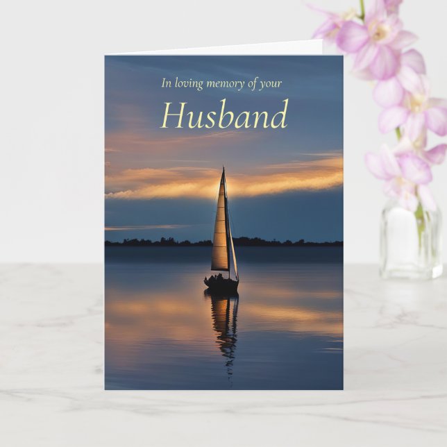 Husband Sympathy with Sailboat on the Water  Card (Orchid)