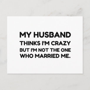 Husband Thinks Crazy Married Postcard