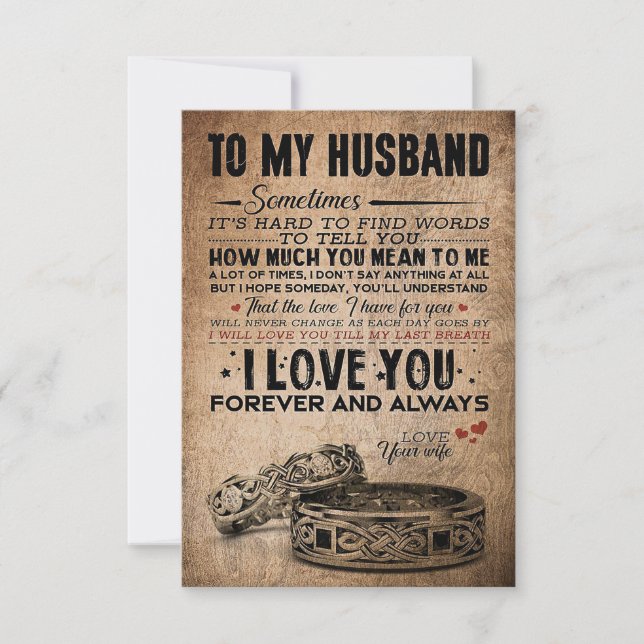 Husband To My Husband Forever And Always Thank You Card (Front)