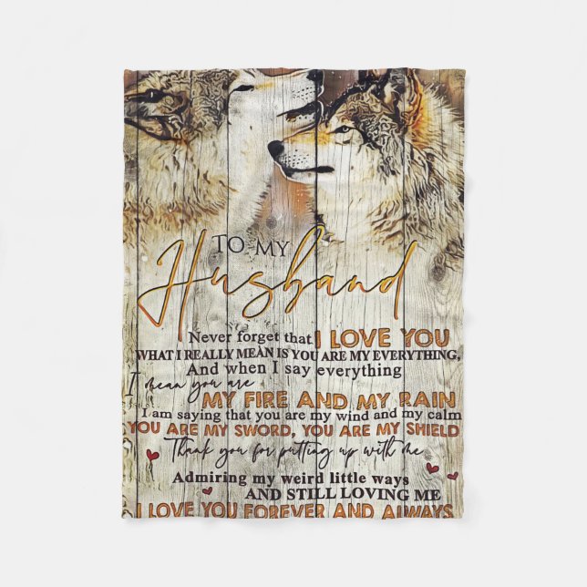 Husband To My Husband I Love You Fleece Blanket (Front)