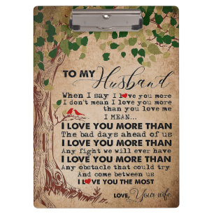 Husband To My Husband I Love You More Clipboard
