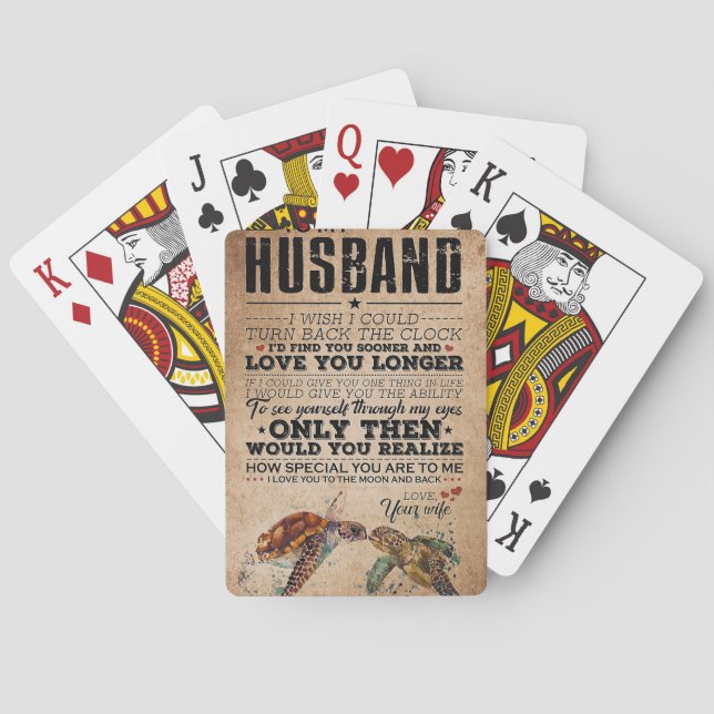 Husband To My Husband Love You Longer Playing Cards (Back)
