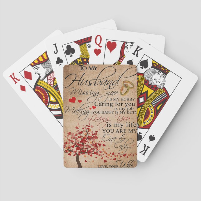 Husband To My Husband Missing You Playing Cards (Back)