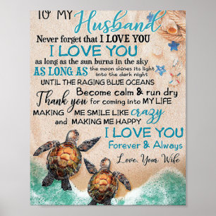 Husband To My Husband Turtle Poster