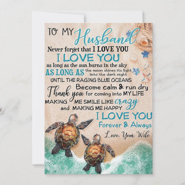 Husband To My Husband Turtle Save The Date (Front)