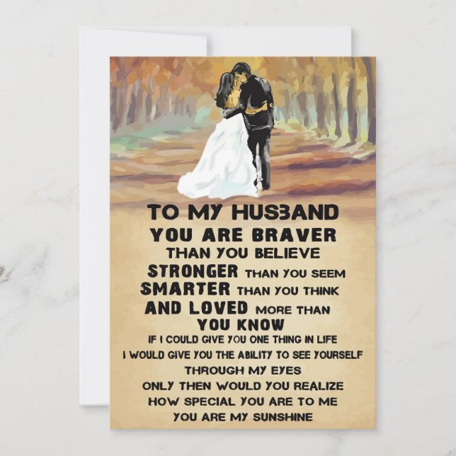Husband To My Husband You Are Sunshine Holiday Card (Front)