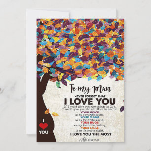 Husband To My Man I Love Husband Thank You Card