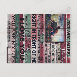 Husband To My Wife Letter Love Quotes Gift Postcard