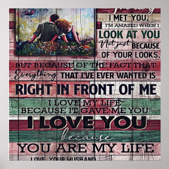 Husband To My Wife Letter | Love Quotes Gift Poster (Front)