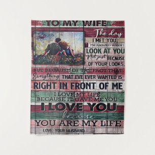 Husband To My Wife Letter Love Quotes Gift Tapestry