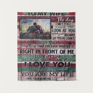 Husband To My Wife Letter Love Quotes Gift Tapestry