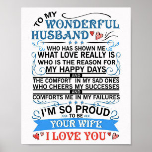 Husband To My Wonderful Husband Poster