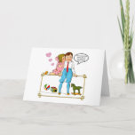 Husband to Wife-Humour/Birthday Card<br><div class="desc">Cute little boy and girl, obviously sharing a first... or maybe second kiss! Funny little caption about the effect the girl is having on him... I've made this a birthday card, but makes a great anniversary card or change the "happy anniversary" to "happy Valentine's Day" instead! For the 'still in...</div>