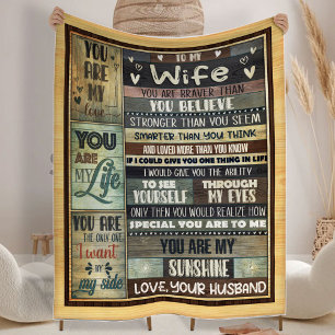 Husband To Wife Love from husband Fleece Blanket