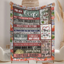 Husband To Wife Love from husband Fleece Blanket
