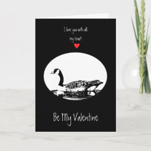 Husband Valentine Love Canada Goose Silhouette Art Holiday Card
