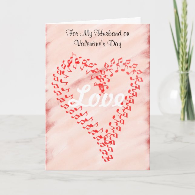 Husband Valentine's Day Red Hearts Greeting Card (Front)