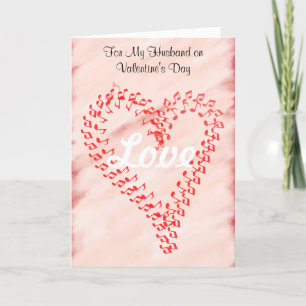 Husband Valentine's Day Red Hearts Greeting Card