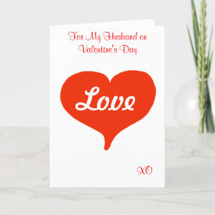 Husband Valentine's Day Red Hearts Holiday Card