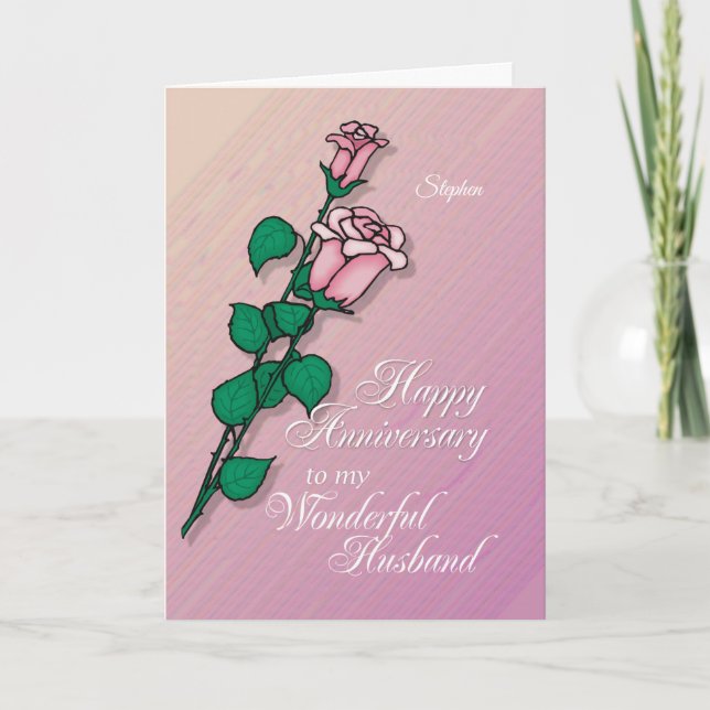 Husband Wedding Anniversary Customisable Name Card (Front)