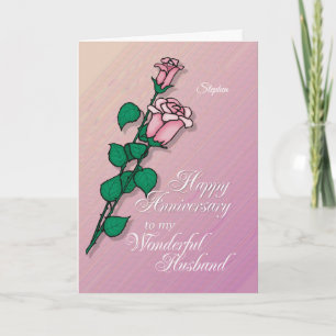 Husband Wedding Anniversary Customisable Name Card