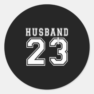 Husband wife 2023 matching engagement party classic round sticker
